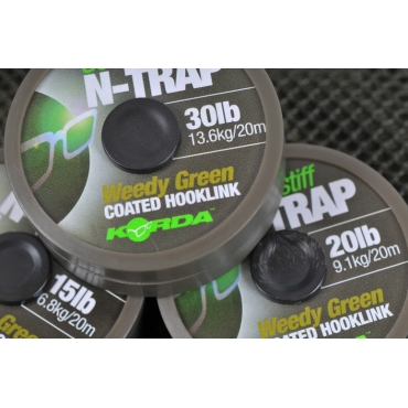 Korda N-trap Semi Stiff Weed Green 15lb - 20m